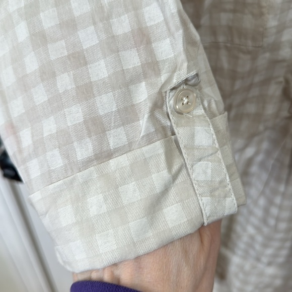 NEW SOFT SURROUNDINGS PLAID TAHITIAN TUNIC TOP MEDIUM - Picture 4 of 6